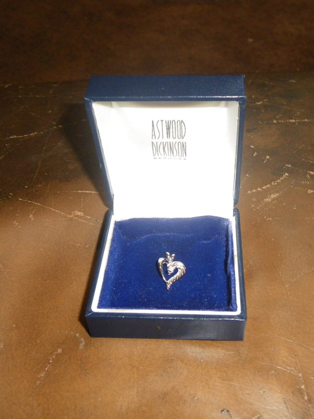 Vintage Small Sterling Silver & Diamond Heart Pendant